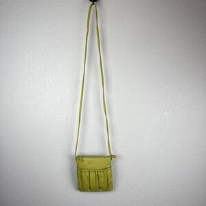 ili Small Crossbody Bright Chartreuse Green Leather Zip Top Exterior Pockets
